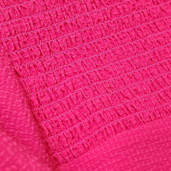 Ted Baker mini dress 6 hot pink Jozelyn V-neck babydoll puff sleeve new $285